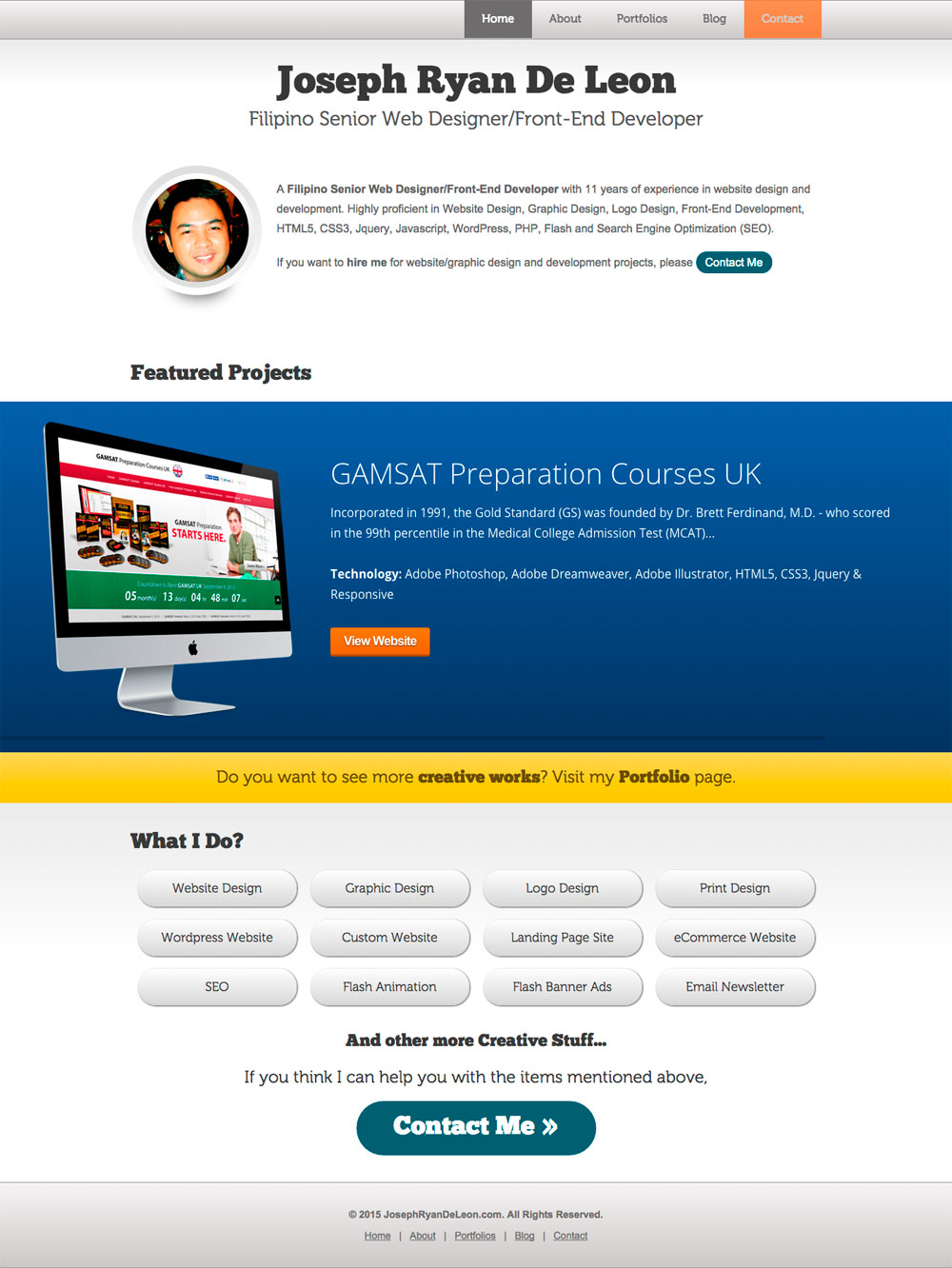 Joseph Ryan De Leon - Filipino Senior Web Designer/Front-End Developer